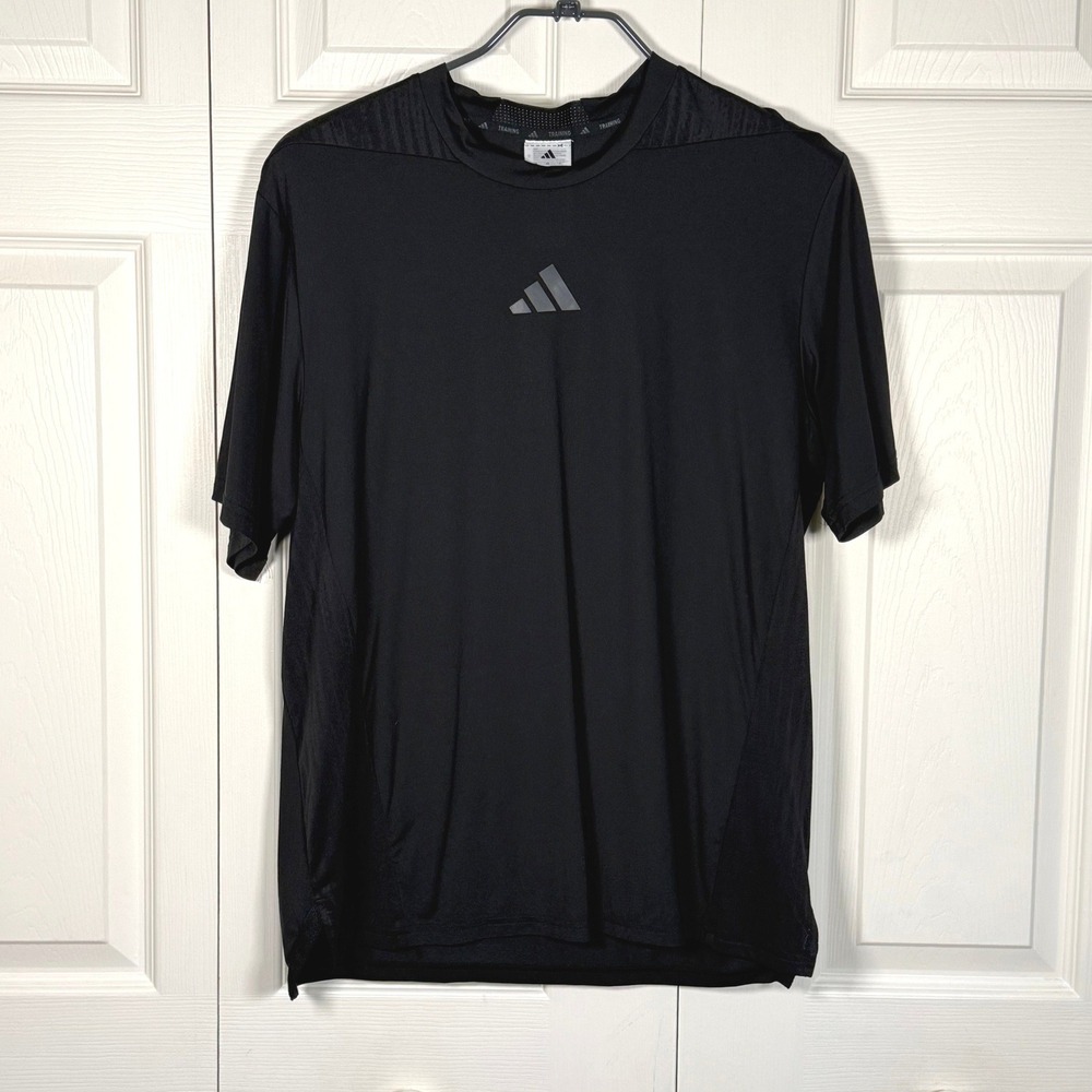 Adidas Mens ClimaCool+ Training T-Shirt Black Short Sleeve JI8181 Size M